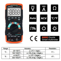 BTMETER Digital Multimeter True RMS Auto Ranging DMM Test Meter for AC DC Current 20A,1000V Capacitance Electrical Tester