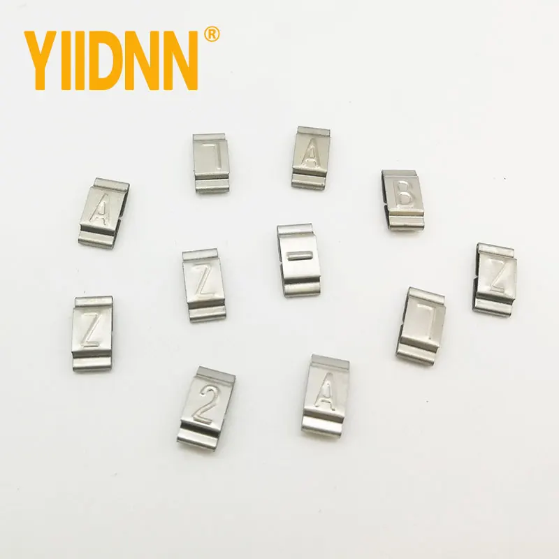 100PCS Stainless steel cable identification plate sign with identification numbers and letters easy to read sign characters