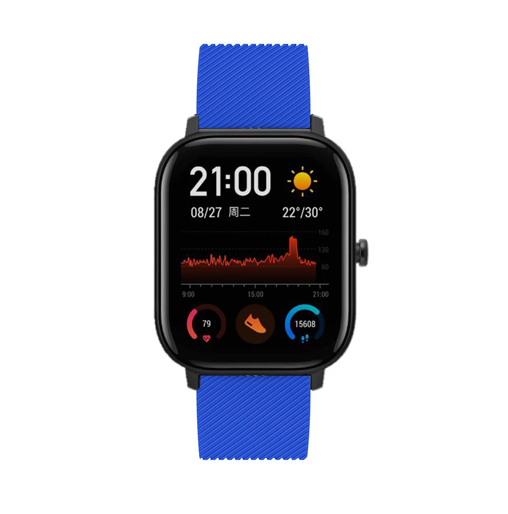 Correa de muñeca de silicona para Huami Amazfit GTS 2/Mini, pulsera deportiva para Xiaomi Amazfit Bip S/U / Pro / GTR
