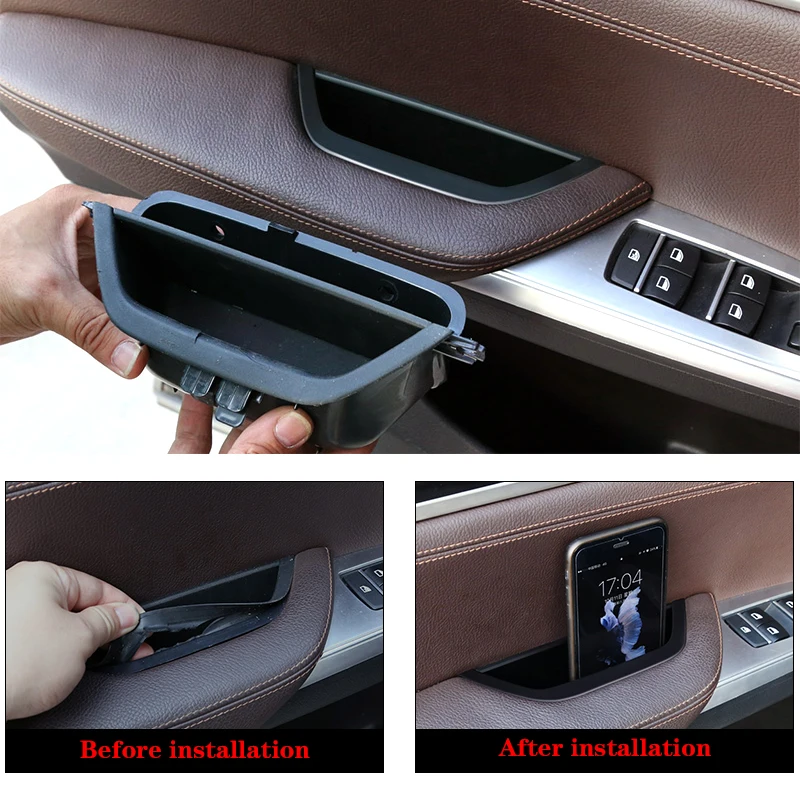 Car handrail storage box for bmw f25 f26 X3 X4 series armrest box high quality ABS interior front side door accessories