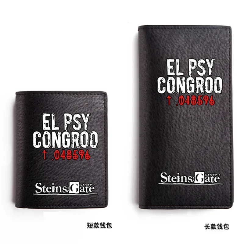 Anime Steins;Gate Okabe Rintarou EL PSY CONGROO Cosplay Unisex Pu Leather Wallet Long Wallet Fashion Men Clutch Money Bags