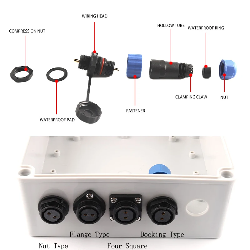 SP21 IP68 Waterproof Connector 2/3/4/5/7/9/12Pin Outdoor Power Wire Cable Docking Connector Male and Female Aviation Plug Socket