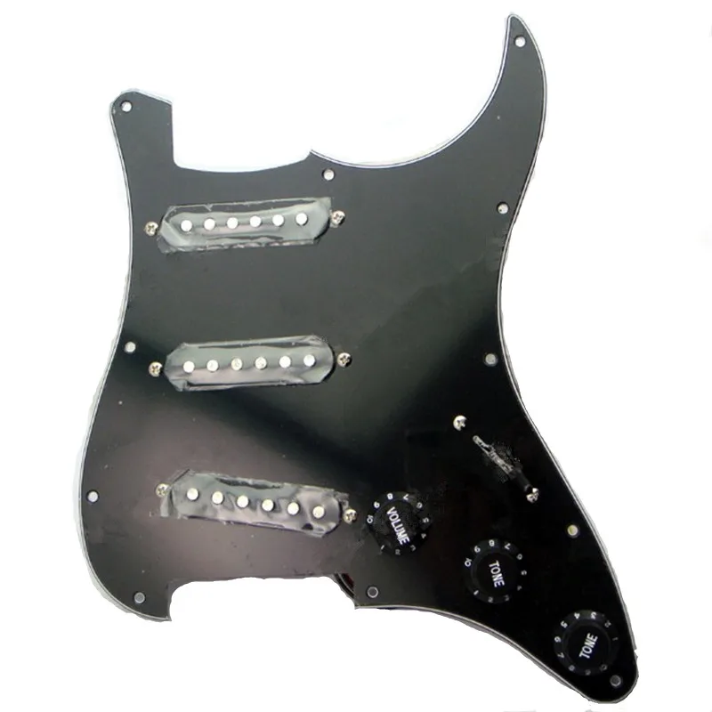 A Black 3S Electric Guitar Loaded Prewired Pickguard Scratchplate Assembly With SSS Closed Style Pickup Guitar Accessories Parts