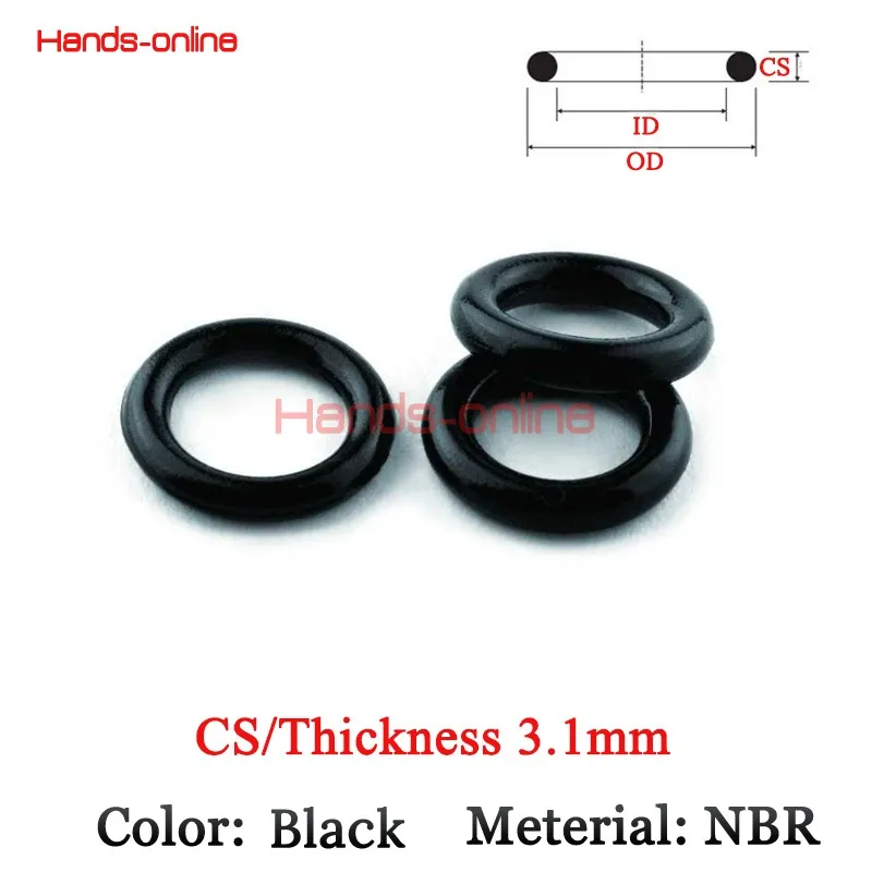 Spessore/CS 3.1mm ID 2.4-125mm anello di gomma nero NBR O Ring o-ring guarnizione guarnizione rondella olio guarnizioni anello di tenuta