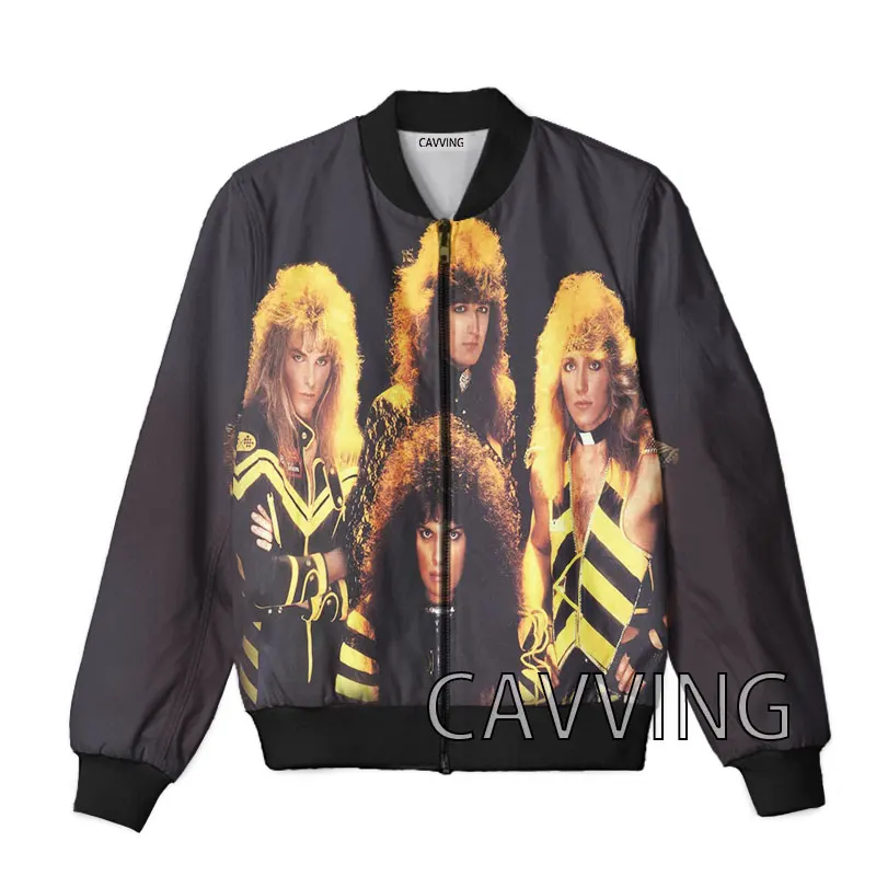 CAVVING 3D In Hình Stryper Rock Dây Kéo Áo Khoác Bomber Nam Áo Liền Quần Nam Phối Khóa Kéo Lên Áo Khoác Phao Nữ/Nam Z02