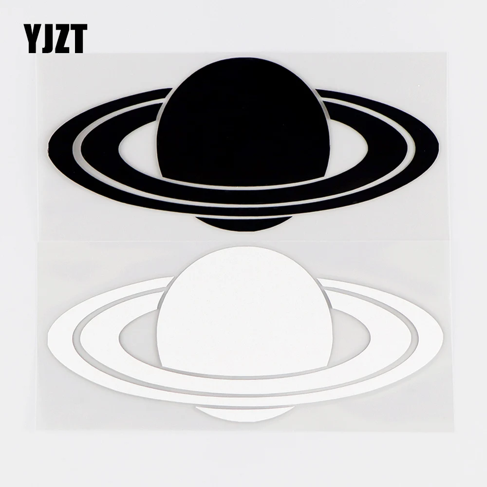 YJZT 13.5×6CM Planet Saturn Space Vinyl Decal Car Sticker Funny Decor Black / Silver 10A-0400