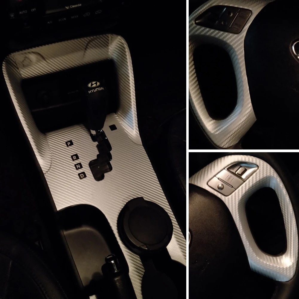 

Car-Styling 3D 5D Carbon Fiber Car Interior Center Console Color Change Molding Sticker Decals For Hyundai ix35 2010-2017