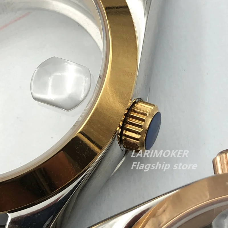 LARIMOKER 36/39MM Automatic Steel Polishing Man Gold/Rose Gold Watch Case NH35 NH36 Pearl2813 8215 PT5000 See Sapphire Crystal