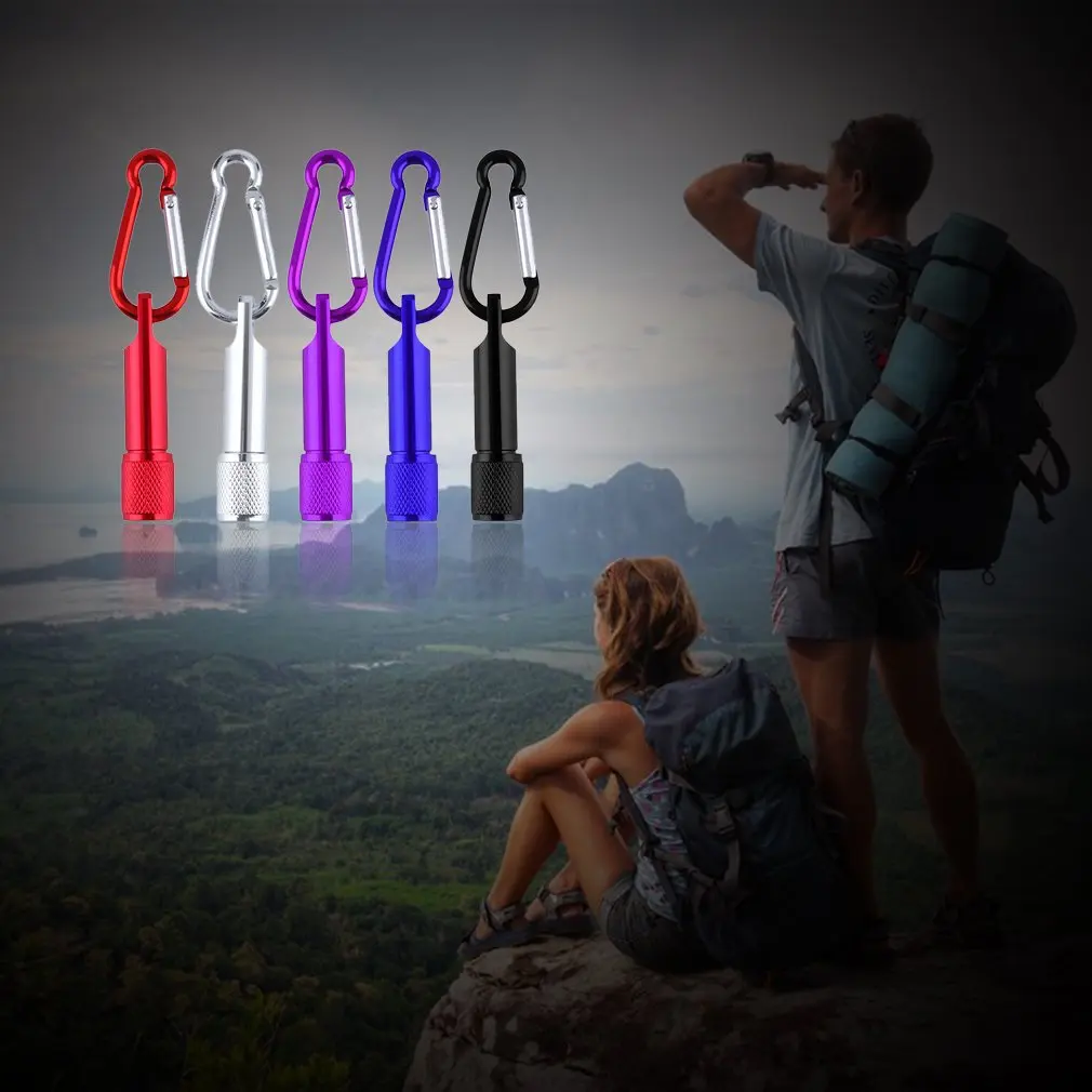 Mini linterna LED portátil para acampar, llavero de aluminio con luz LED para defensa personal, lámpara para exteriores