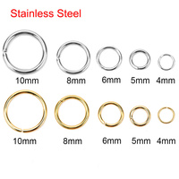 100pcs PVD Never Fade Stainless Steel Open Jump Rings 4/5/6/8/10mm Split Rings Connectors Necklace Bracelet Jewelry Accessories