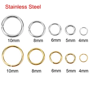 100pcs PVD Never Fade Stainless Steel Open Jump Rings 4/5/6/8/10mm Split Rings Connectors Necklace Bracelet Jewelry Accessories
