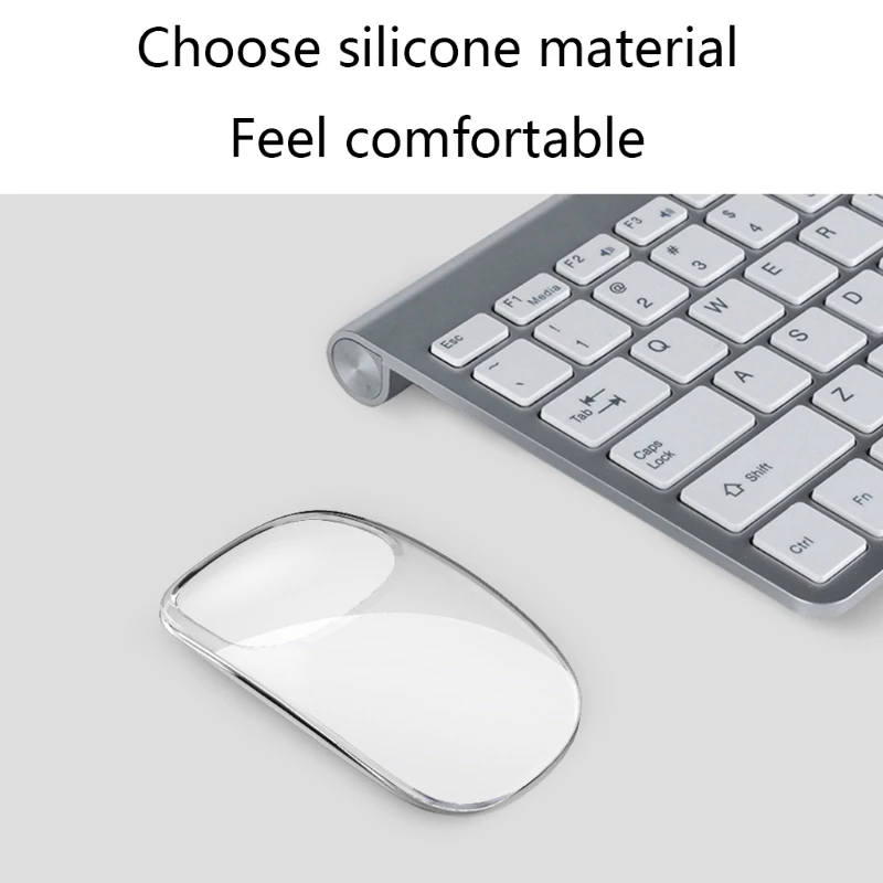 Transparent Soft Silicone Case Compatible for Magic Mouse 1 / 2 , Portable Protector Anti-Scratch Protective Skin Cover