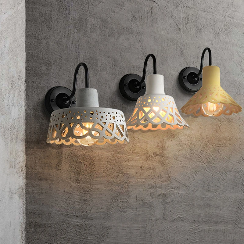 

Modern Cement Wall Lamp Retro Restaurant Coffee Shop Bar LED Industrial Wall Lights Bedroom Living Room Kitchen Light Fixtures