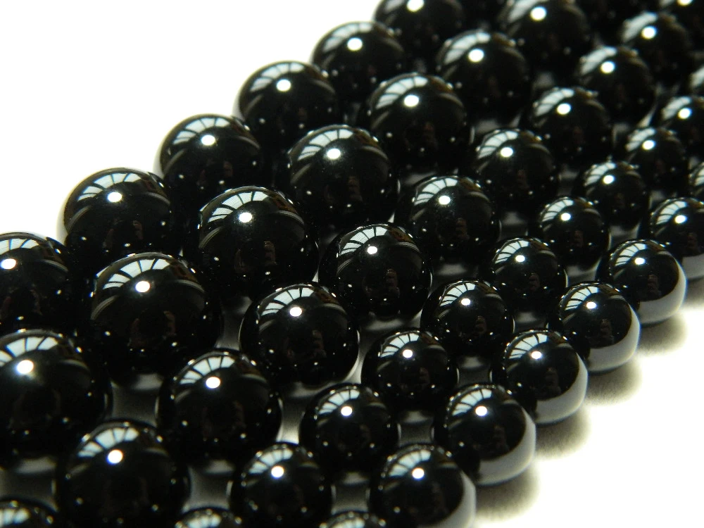 

Meihan Wholesale 4-12mm Natural Black agatee Loose Beads Diy Necklace Stone Beads for jewelry making design fashion bracelet