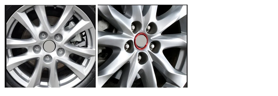 Aluminium 4 Stücke Rot Rad Center Hub Ring Abdeckung Trim Dekoration Fit Für Mazda3 Mazda6 CX-5 CX-3 2016 2017 Auto Styling Zubehör – Detail 5