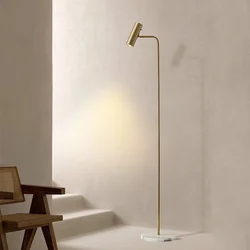Modern Minimalist Floor Lamp Bedroom Office Metal Marble Base Standing Lights Simple Vintage Living Room Home Decor Floor Lights