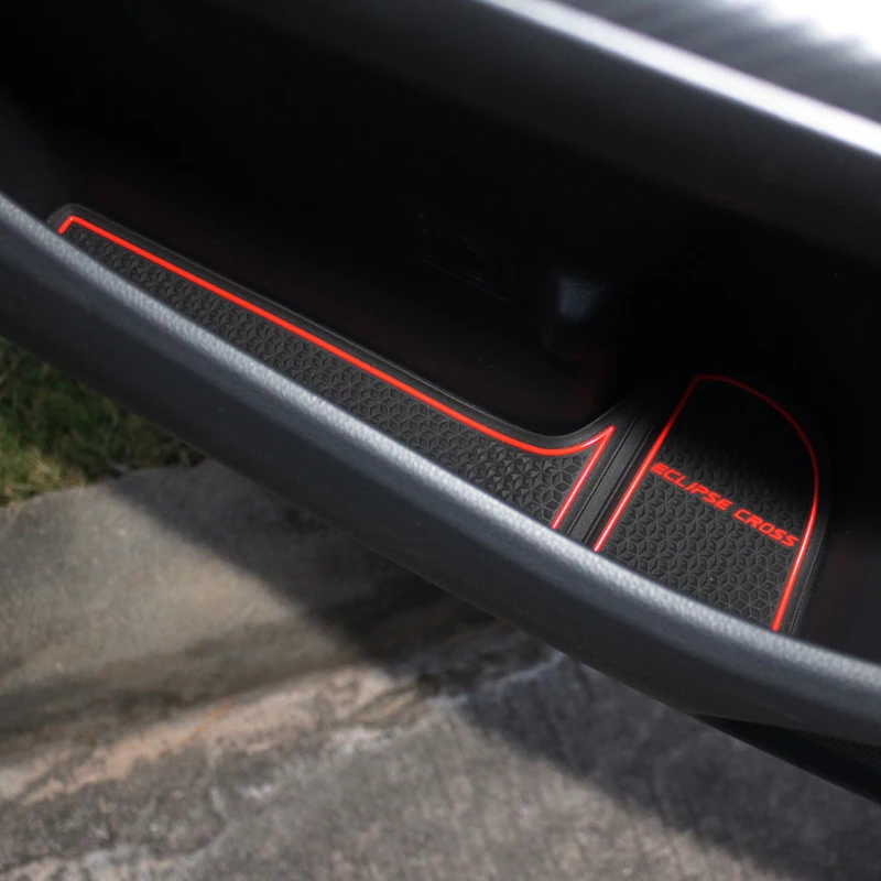 For Mitsubishi Eclipse Cross PHEV 2017-2021 2022 2023 2024 Car Gate slot pad Door Groove Mat anti-slip Cup Pad Cover Accessories