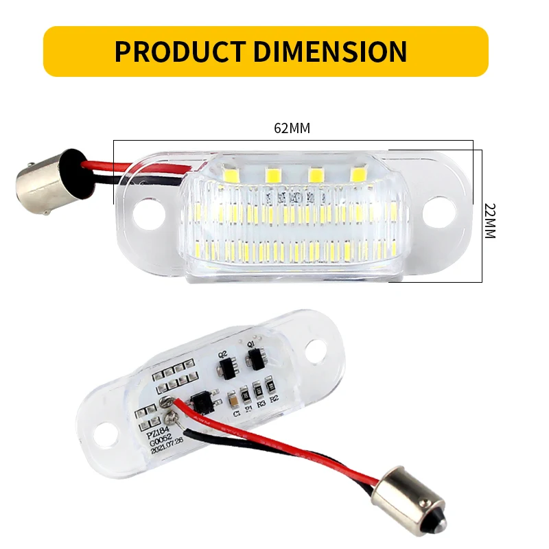 2pcs LED Car License Plate Lights Led Number Light Lamps for Audi 80 B4 91-95/Cabridet (type 8g) 91-00/100 C4 90-94/A6 C4