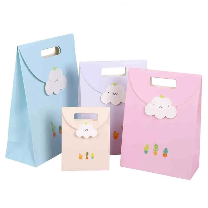 3pcs High Quality Gift Bag Romantic Baiyun Paper Tote Bag Christmas Birthday Party Thank You Gift Decoration Bag