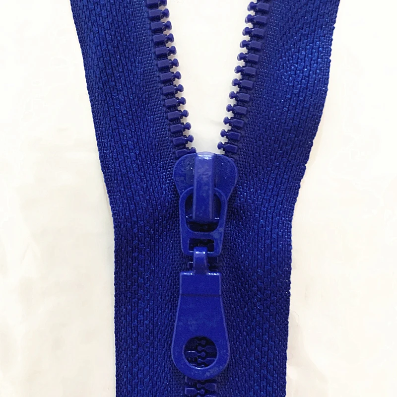 2pcs 5# 25-70cm Deep blue detachable resin zipper opening opening automatic ecological locking plastic zipper for sewing suit