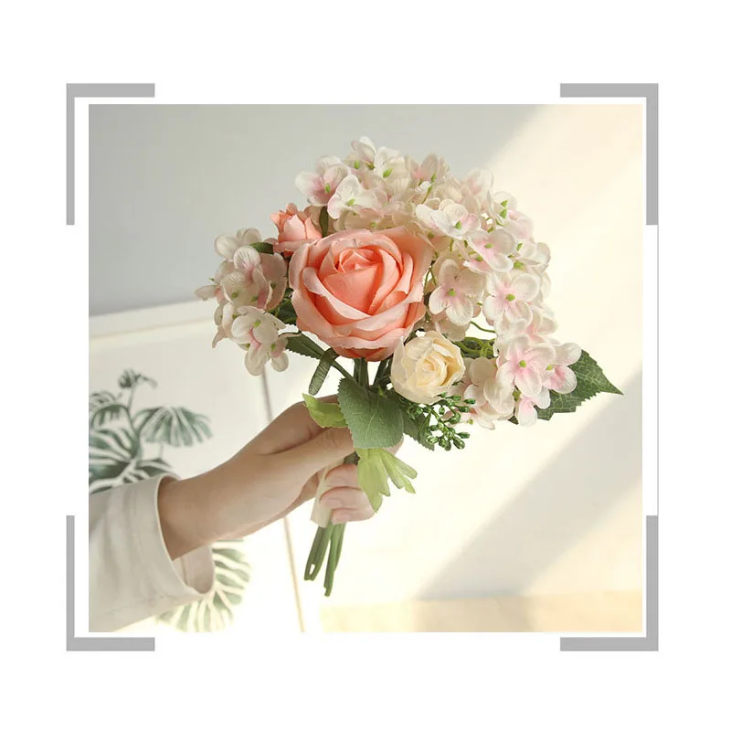 Wedding Bridal Bouquet Small Flowers Bridesmaid Accessories Bride's Bouquet Silk Roses Artificial Party Home Marriage Decoration