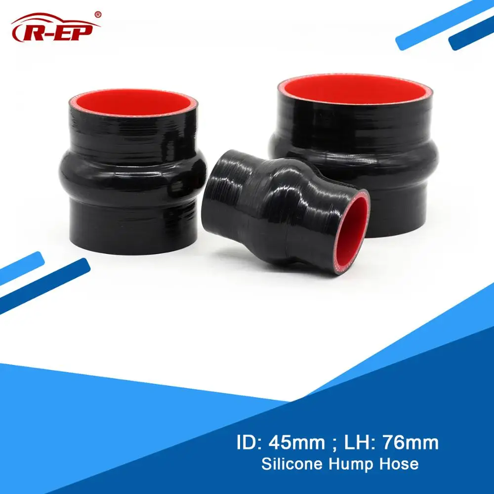 R-EP 0 degree Straight Silicone Hump Hose 45MM New Silicone Rubber Joiner Inter cooler for Supercharger Piping Flexible