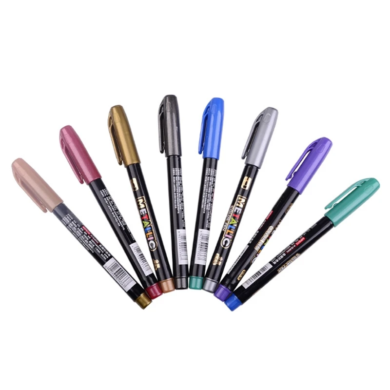 8 Colors Epoxy Resin Drawing Pen Graffiti Point Pen Acrylic Paint Highlights Metallic Permanent Marker