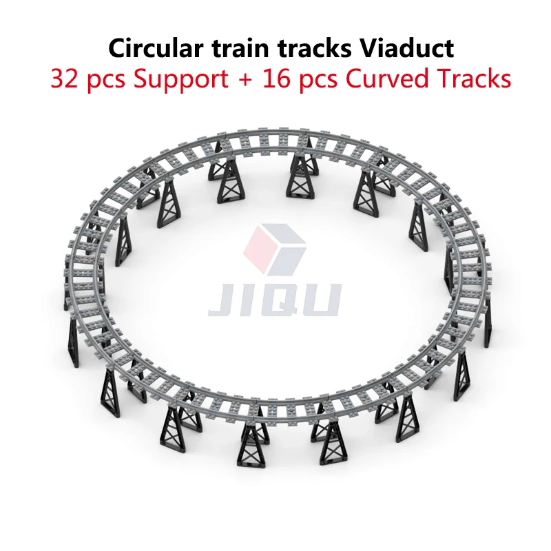 

48 Pcs MOC Circular train tracks Viaduct Model Set Compatible Parts 53400 Street Railway Traffic Views Building Blocks DIY Toys