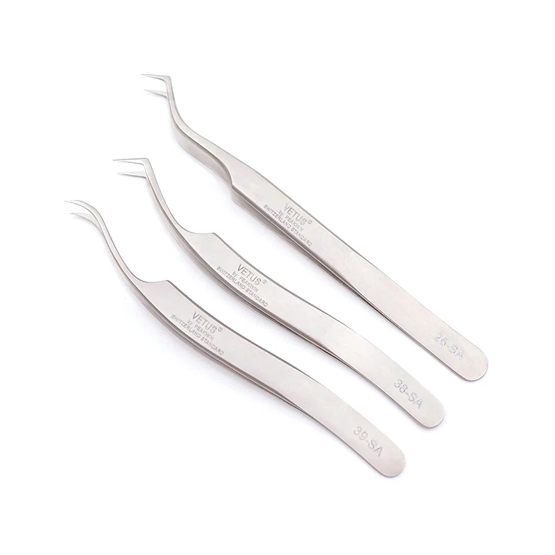 VETUS SA Pinzette Super Präzision Hyperfein Anti-magnetische Anti Säure Pinzetten für Wimpern Pfropfen Marke Neue 9 Stil Zange – Detail 3