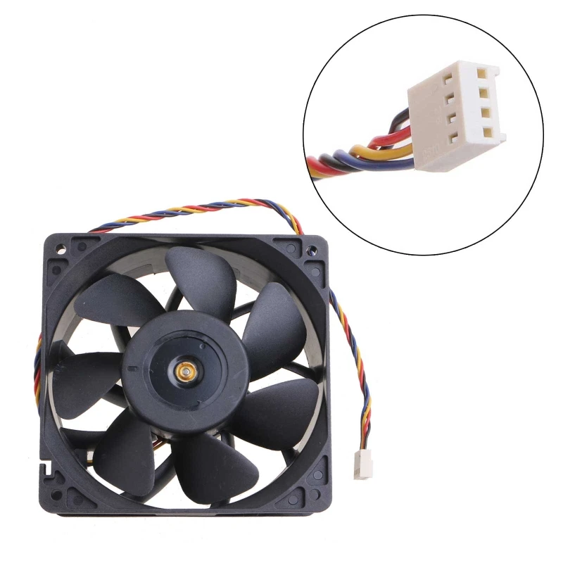 Para avalon miner 1066 ventilador de refrigeração 120mm 12cm de alta velocidade fluxo de ar cfm poderoso df1203812b2fn 12v 7000r duplo rolamento de esferas