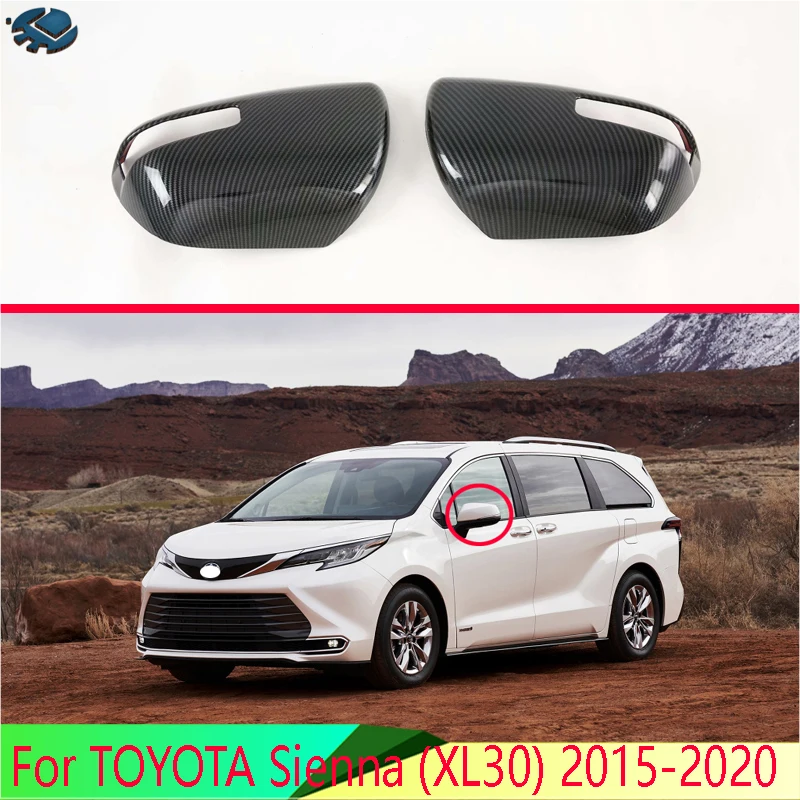 For TOYOTA Sienna (XL30) 2013-2020 ABS Chrome Door Side Mirror Cover Trim Rear View Cap Overlay Molding Garnish