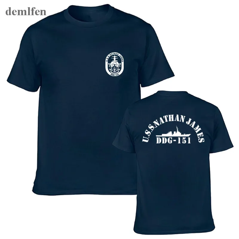 Mens T-shirts USS Nathan James DDG 151 The Last Ship T Shirts Short Sleeve Cotton Tshirt Cool Tops Tees