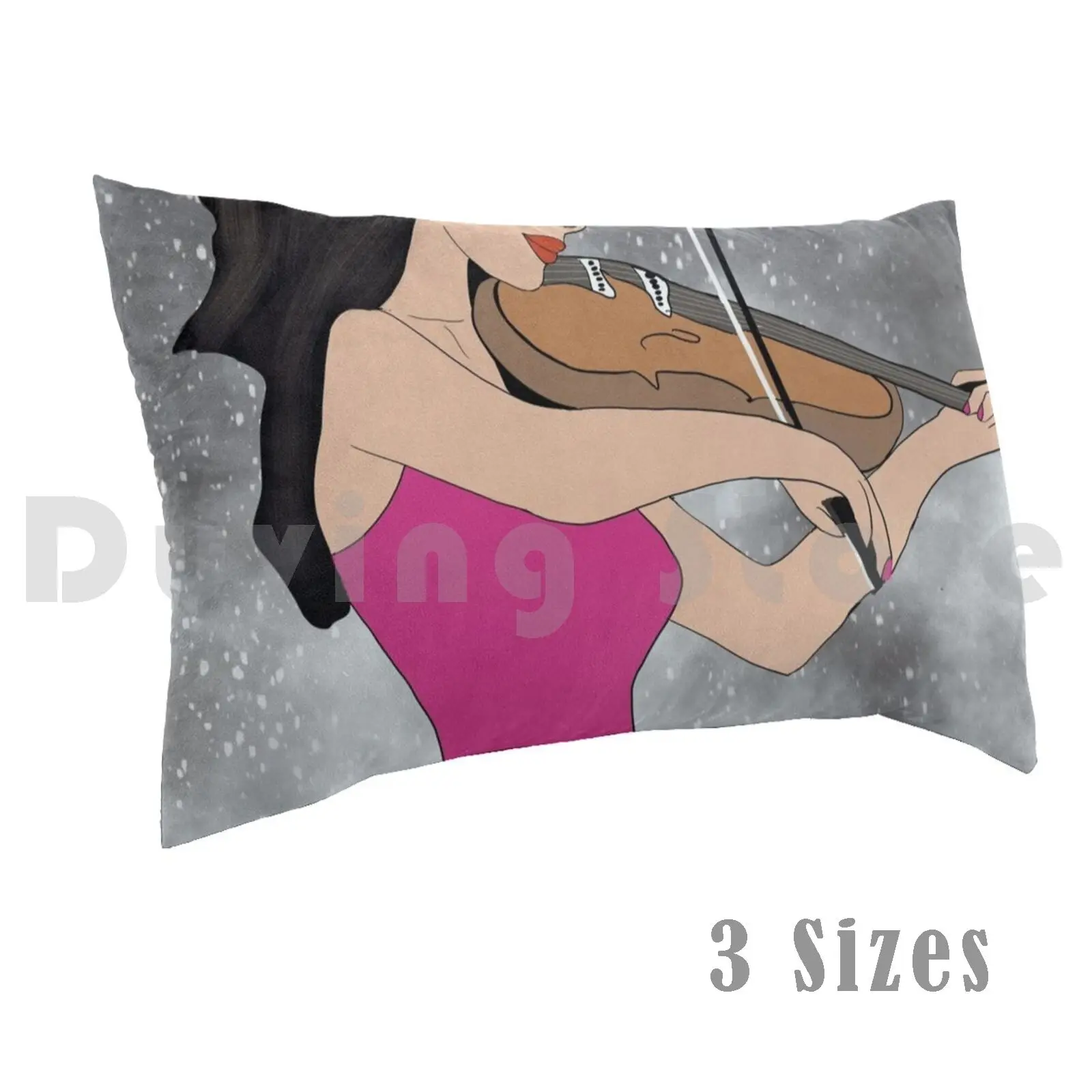 Woman Playing Violin Pillow Case Printed 50x75 Face Body Woman Female Girl Instant Download Lips Sexy