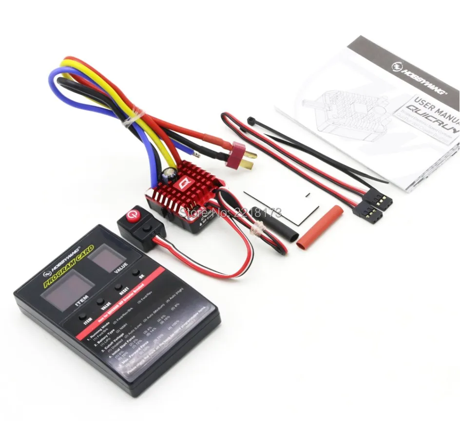 Hobbywing QuicRun 1:10 1/8 WP Crawler Brush Brushed 80A 1080 Electronic Speed Controller Waterproof ESC With Program box LED BEC