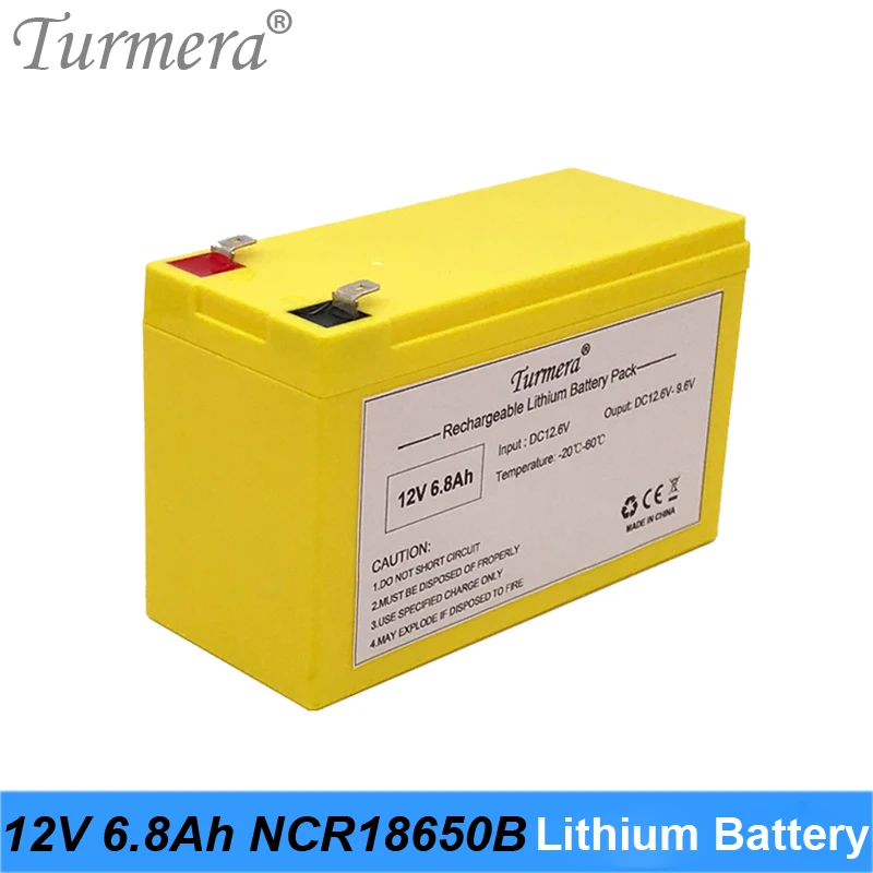 Lithium Rechargeable Battery Pack 12V 6.8Ah NCR18650B 3400mAh Cells for Electric Boat and Uninterrupted Power Supply 12V Turmera