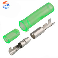 25/50/100sets 3.5 bullet terminal   car electrical wire connector 3.5mm Female + Male + Case Cold press Crimp terminal   Green