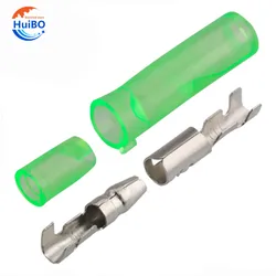 25/50/100sets 3.5 bullet terminal car electrical wire connector 3.5mm Female + Male + Case Cold press Crimp terminal Green