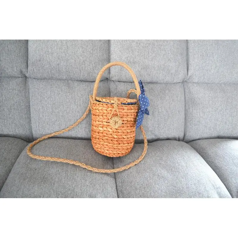 حقيبة قش أسطوانية من جلد الذرة ، حقيبة غير رسمية ، حقيبة شاطئ ، a6245 ، مجموعة جديدة