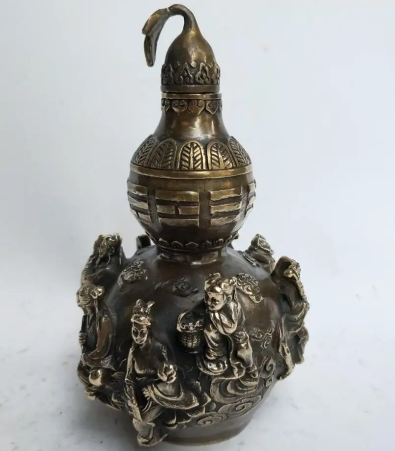 China brass eight immortals gourd crafts statue