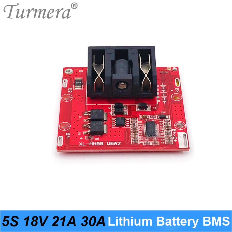 Turmera 5S 18V 21V 30A BMS 리튬 배터리 BMS 보호 보드 18V 21V 스크루 드라이버 Shura 전기 드릴 DDEWALT 사용에 적합