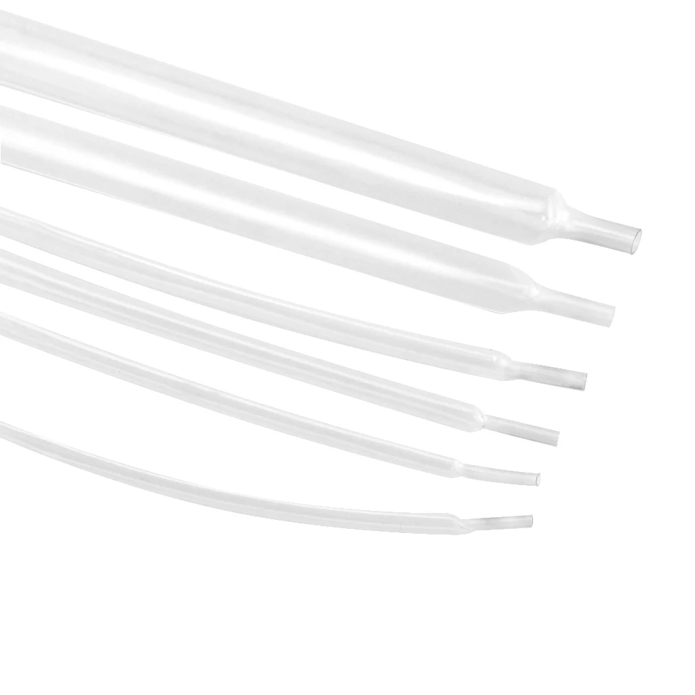 1Meter 2:1 Transparent heat shrink tube 0.6mm~25mm 1.0mm 2mm 10mm Polyolefin Wire Cable Electronic component Insulated Sleeving