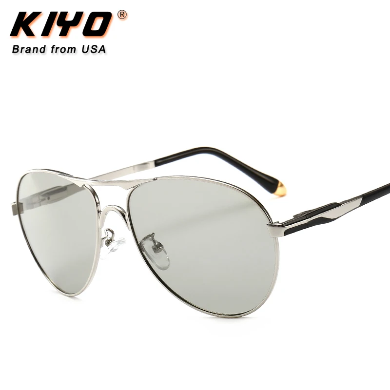 KIYO Brand 2020 New Men Oval Photochromi Polarized Sunglasses Metal Classic Sun Glasses High Quality UV400 Driving Eyewear 2666