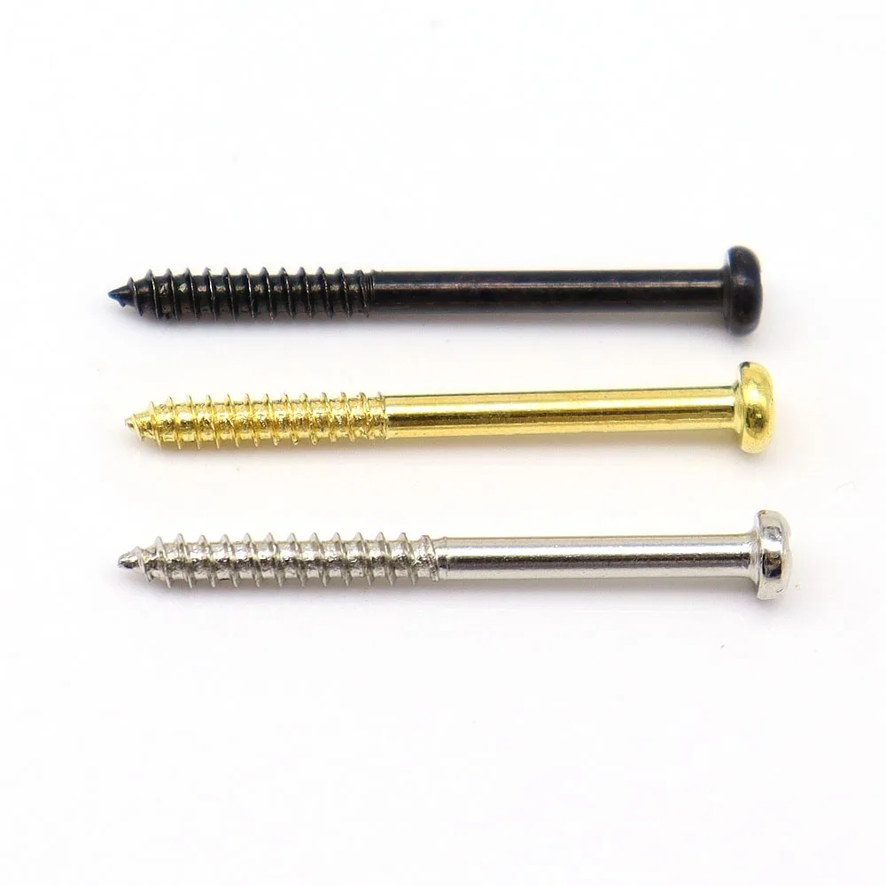 30 Stück Schrauben für E-Gitarren- und Bass-Tonabnehmer, feste Einstellschraube, Befestigungsschraube mit Feder, 3 x 38 mm – Detail 3