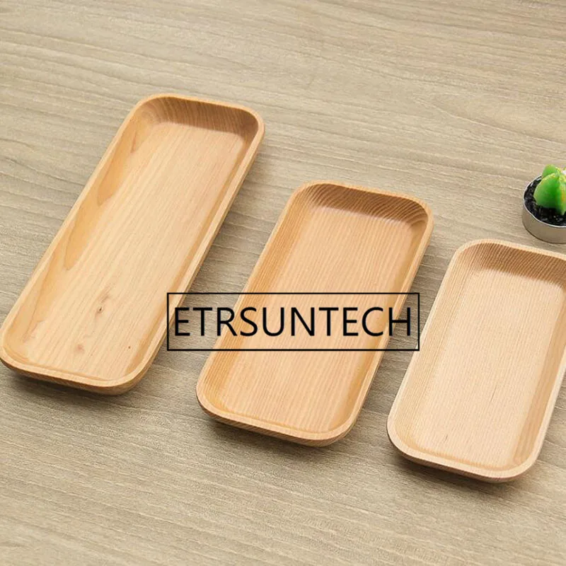 50pcs Wooden Rectangle Sushi Serving Tray Plate Japanese Style Tableware Plate Snacks Food Storage Dish