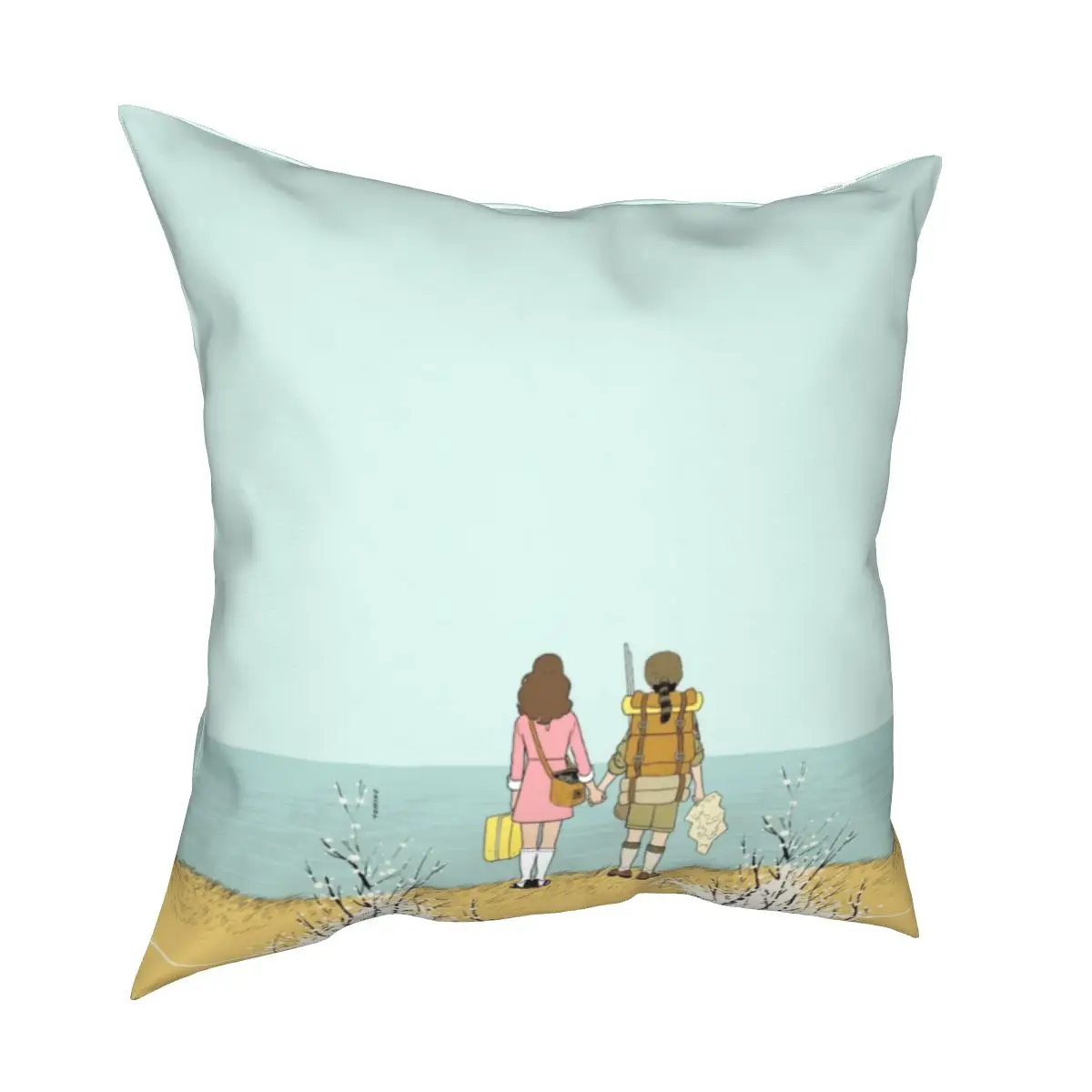 Wes Anderson Movie Pillow Case Moonrise Kingdom Sam and Suzy Minimalist Cushion Cover Decor Pillowcase for Home 40x40cm