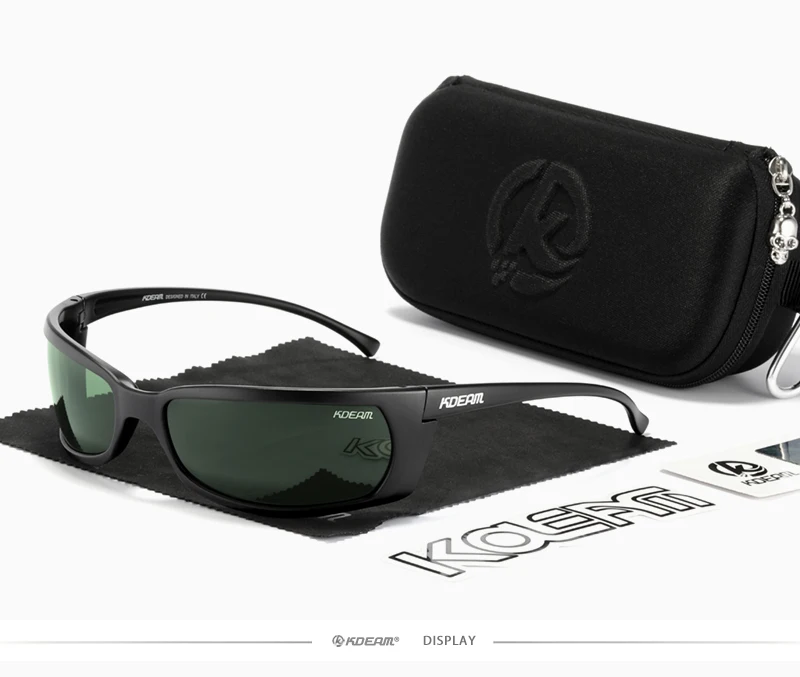 KDEAM Outdoor Sport Brille Polarisierte Sonnenbrille Männer Einzigartig Shaped Gläser Mit Harten Box Minimal Design 2021 – Detail 13