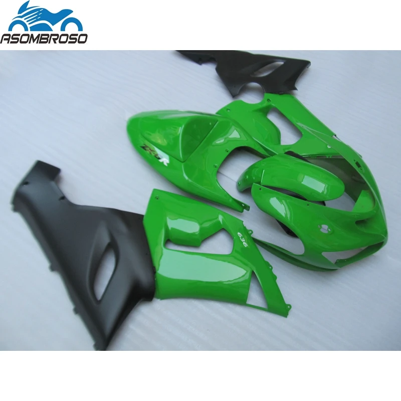 

Custom Painting for Kawasaki Ninja ZX6R 2005 2006 green black Motorcycle Bodyparts Fairing Kit ZX 6R 05 06