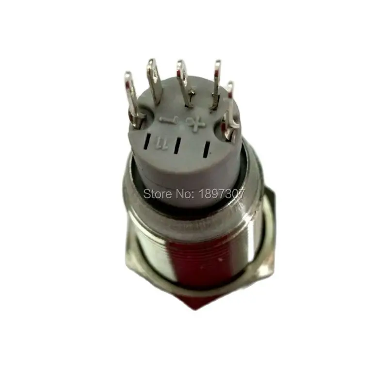 16mm Power Symbol LED 1NO1NC Latching and Momentary Anti-Vandal Electric Car Push Button Switch