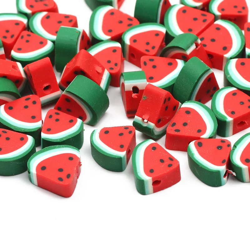 20/50/100pcs Watermelon Shape Polymer Clay Handmade Spacer Loose Beads for DIY Jewelry Making Bracelet Earrings Accessories