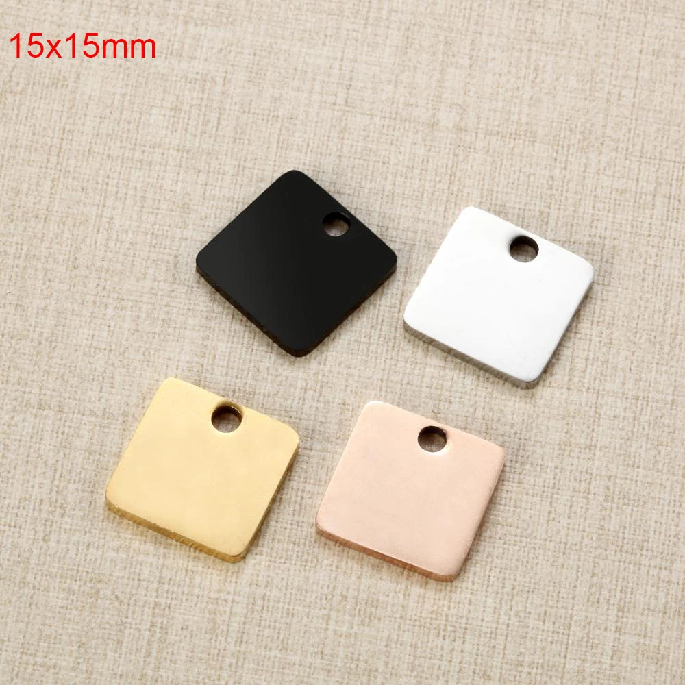 MYLONGINGCHARM Free Laser Engrave 30pcs stainless steel rectangle bar connectors-custom logo or design- Rectangle Pendant